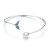 Bracelete Rigido Aberto Lágrima da Sereia estilo Pandora - SCB123