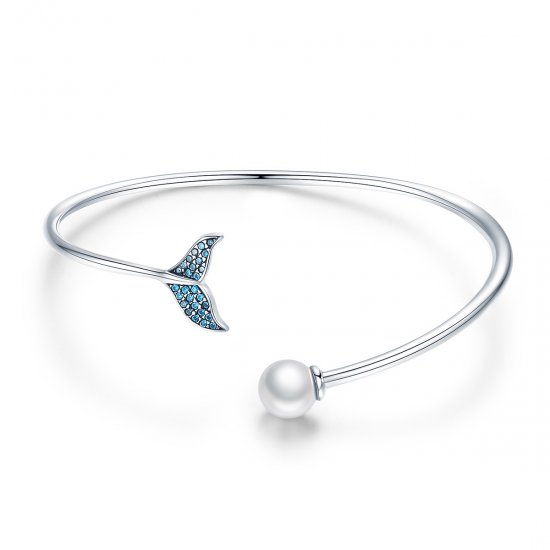 Bracelete Rigido Aberto Lágrima da Sereia estilo Pandora - SCB123  Clique na imagem para fechar