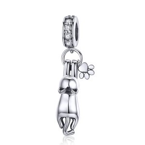 Charm Pendente Gato pegajoso estilo Pandora - SCC930 Charm Pendente Gato pegajoso estilo Pandora - SCC930