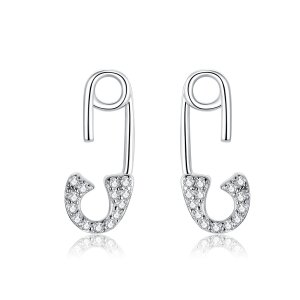 Brincos Petit Pino de segurança do amor estilo Pandora - BSE284