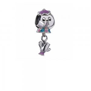 Charm Pandora de prata Disney, Sra. Potts & Chip Charm Pandora de prata Disney, Sra. Potts & Chip