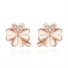 Brincos Petit Trevo estilo Pandora Rose - BSE233