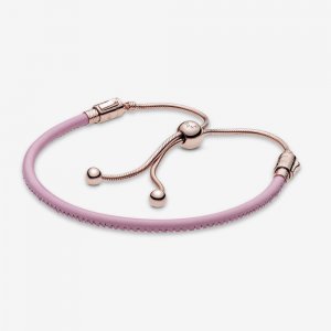 Pulseira de couro rosa Pandora - 589002C01