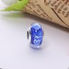 Charm Pandora de prata Murano de vidro de flor