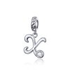 Charm Pendente Letra X estilo Pandora - SCC1183-X Charm Pendente Letra X estilo Pandora - SCC1183-X