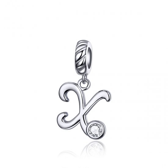Charm Pendente Letra X estilo Pandora - SCC1183-X  Clique na imagem para fechar