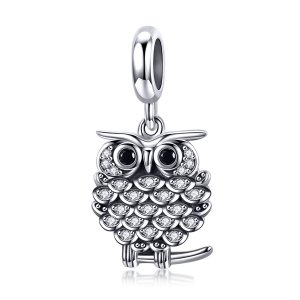Charm Pendente Uma Coruja Brotando estilo Pandora - SCC949 Charm Pendente Uma Coruja Brotando estilo Pandora - SCC949