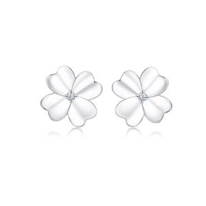 Brincos Petit Flor de Prata estilo Pandora - SCE864 Brincos Petit Flor de Prata estilo Pandora - SCE864