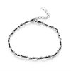 Pulseira de cordão Corda preta estilo Pandora - SCB173-BK Pulseira de cordão Corda preta estilo Pandora - SCB173-BK