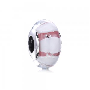 Charm berloques Pandora de prata Vidro Murano Castanho