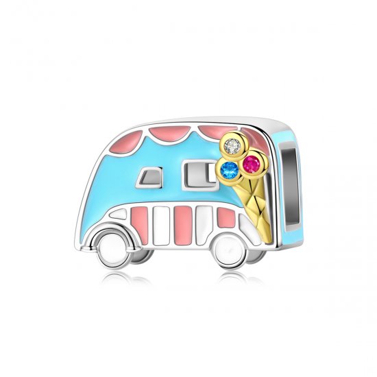Charm Carrinha de gelados estilo Pandora - BSC163  Clique na imagem para fechar