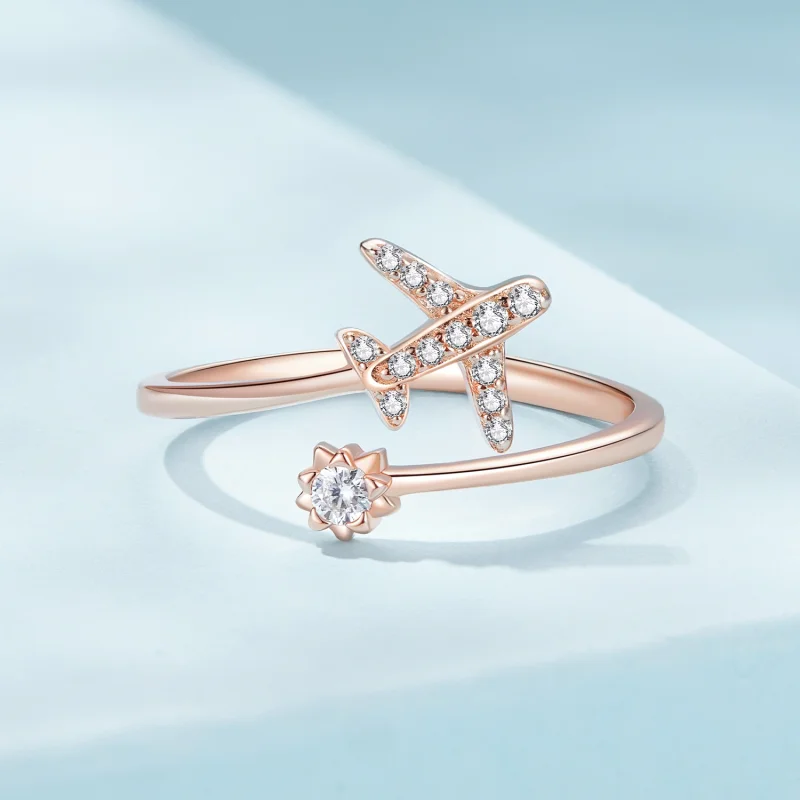 (imagem para) Anel Aberto com Distância Pandora Style Rose Gold - SCR623-C - Visualizar 3