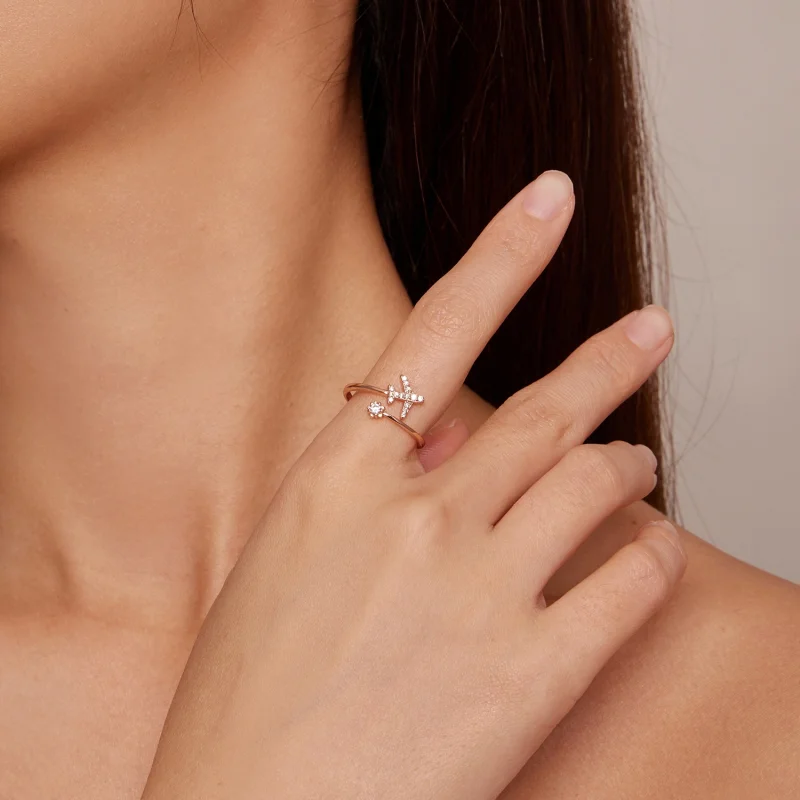 (imagem para) Anel Aberto com Distância Pandora Style Rose Gold - SCR623-C - Visualizar 4