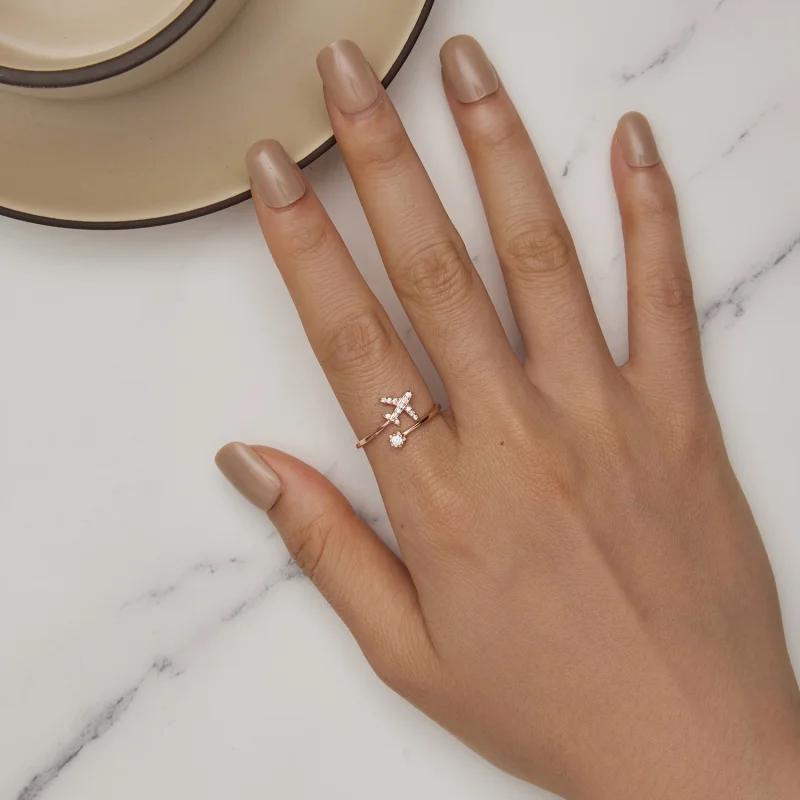 (imagem para) Anel Aberto com Distância Pandora Style Rose Gold - SCR623-C - Visualizar 5