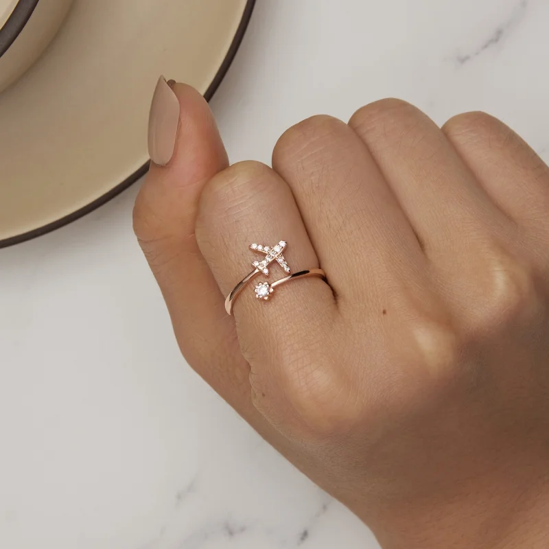 (imagem para) Anel Aberto com Distância Pandora Style Rose Gold - SCR623-C - Visualizar 6