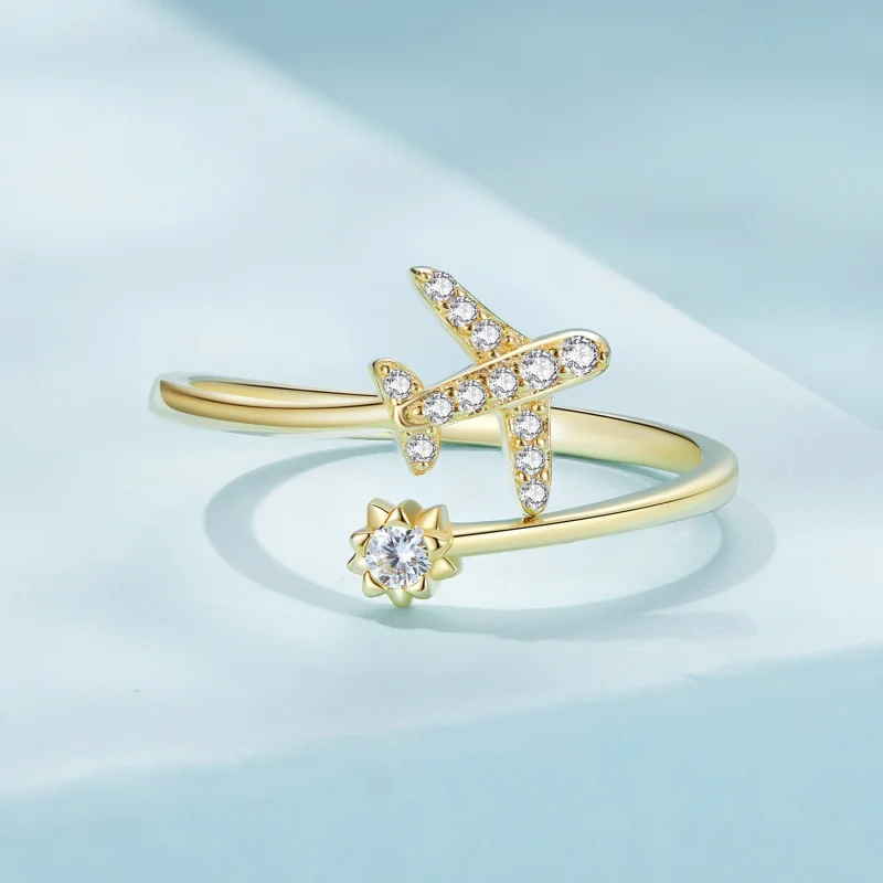 (imagem para) Anel Aberto de Distância Banhado a Ouro Estilo Pandora - SCR623-B - Visualizar 3