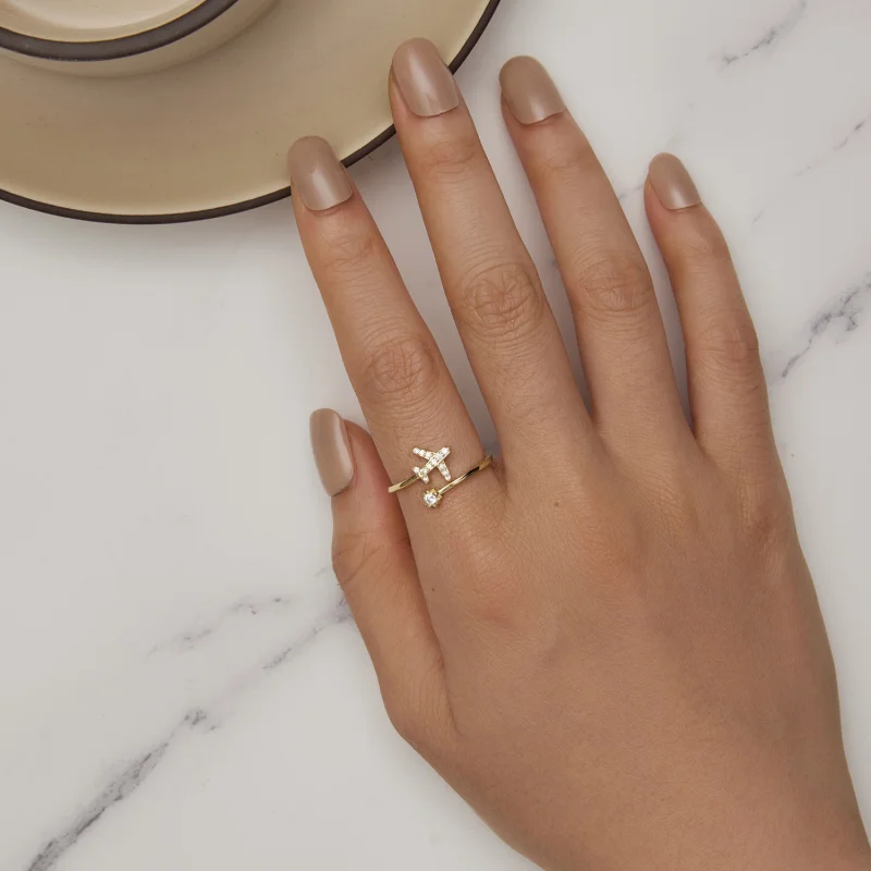 (imagem para) Anel Aberto de Distância Banhado a Ouro Estilo Pandora - SCR623-B - Visualizar 5