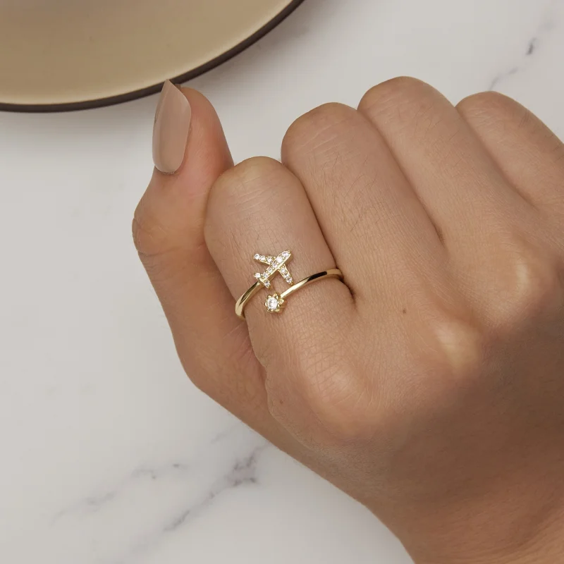 (imagem para) Anel Aberto de Distância Banhado a Ouro Estilo Pandora - SCR623-B - Visualizar 6