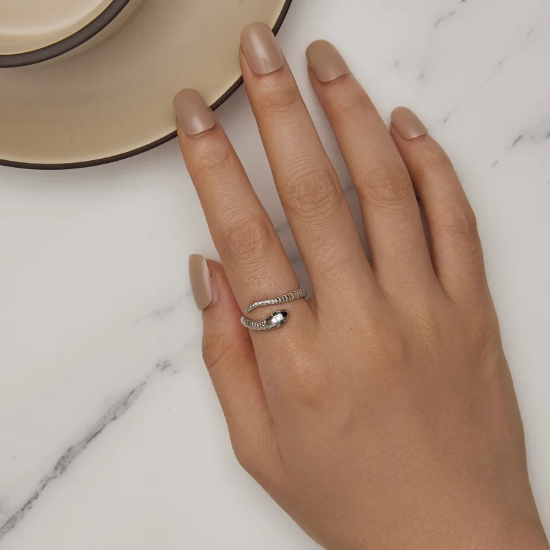 (imagem para) Anel Aberto Estilo Cobra Pandora - BSR440 - Visualizar 5