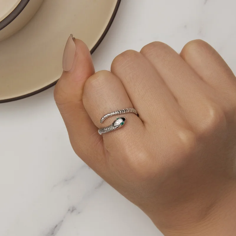 (imagem para) Anel Aberto Estilo Cobra Pandora - BSR440 - Visualizar 6