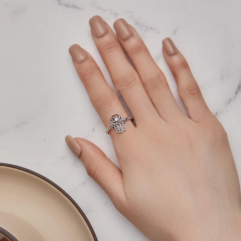 (imagem para) Anel Aberto Mão de Fátima Estilo Pandora - SCR938 - Visualizar 5