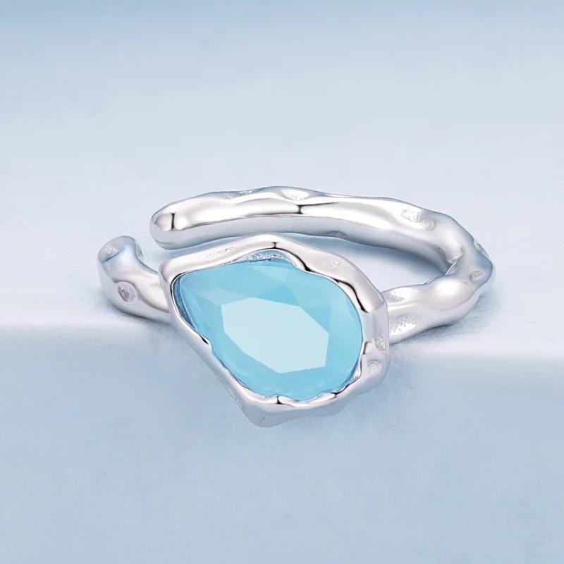 (imagem para) Brinco de Pressionar Pandora Style Gota d'Água Azul - BSE846 - Visualizar 2