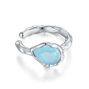 (imagem para) Brinco de Pressionar Pandora Style Gota d'Água Azul - BSE846