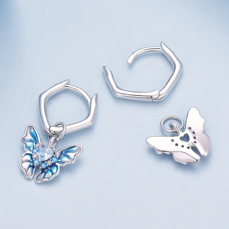 (imagem para) Brincos Argola Borboleta Estilo Pandora - BSE845 - Visualizar 4