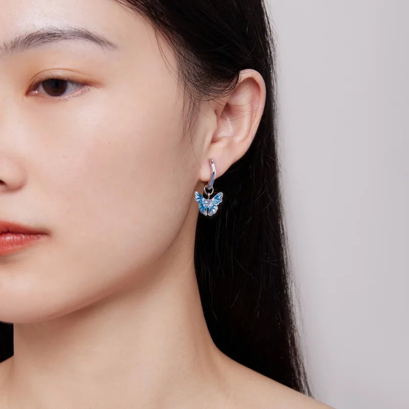 (imagem para) Brincos Argola Borboleta Estilo Pandora - BSE845 - Visualizar 5