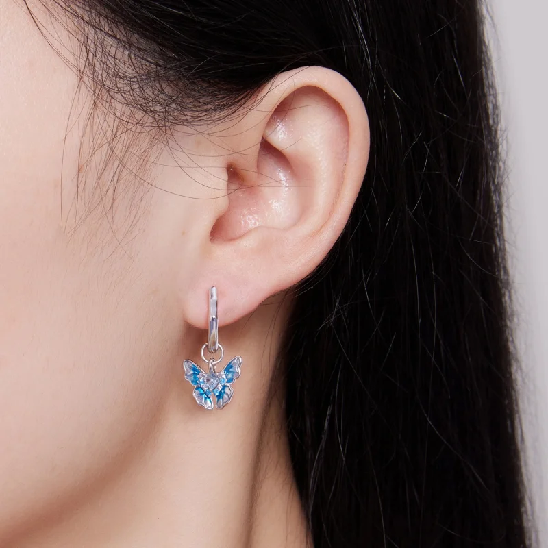 (imagem para) Brincos Argola Borboleta Estilo Pandora - BSE845 - Visualizar 6