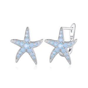 (imagem para) Brincos Argola Estilo Pandora com Estrela-do-Mar - BSE840