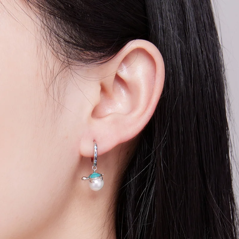 (imagem para) Brincos Argola Estilo Pandora com Tartaruga Marinha - SCE1597 - Visualizar 4