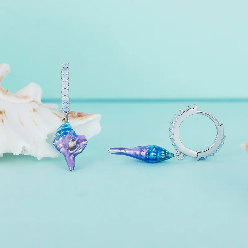 (imagem para) Brincos Argola Estilo Pandora Concha dos Sonhos - BSE841 - Visualizar 2