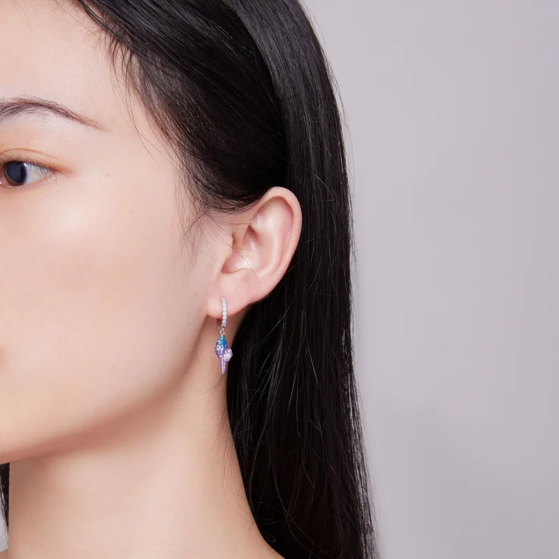 (imagem para) Brincos Argola Estilo Pandora Concha dos Sonhos - BSE841 - Visualizar 6