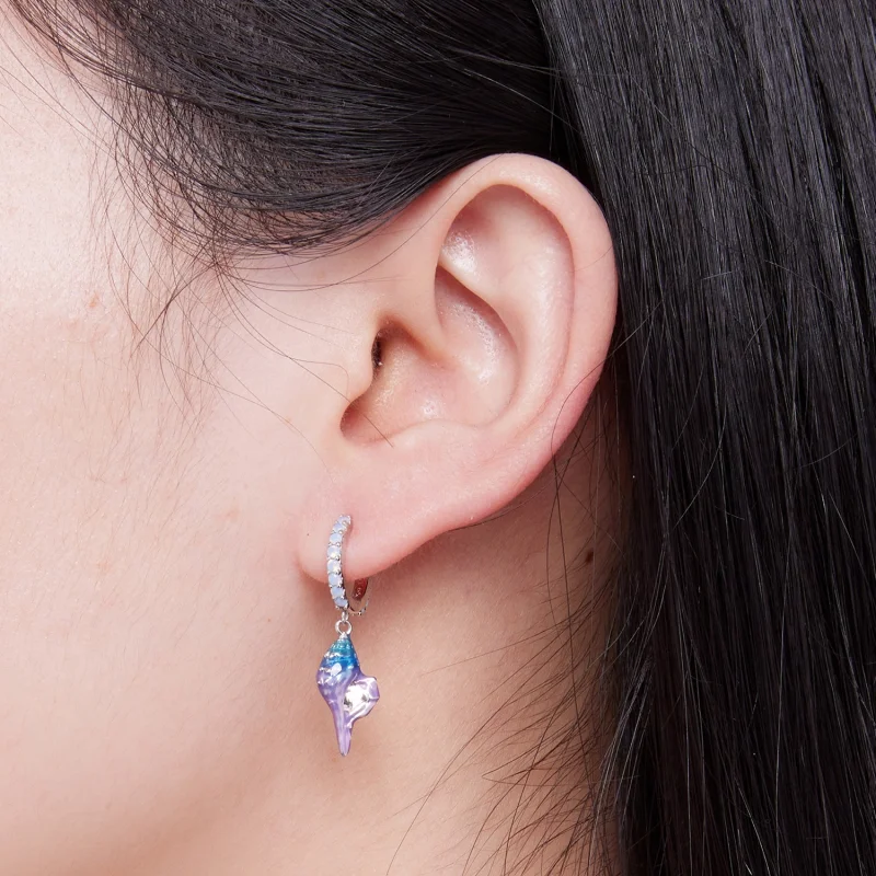 (imagem para) Brincos Argola Estilo Pandora Concha dos Sonhos - BSE841 - Visualizar 7