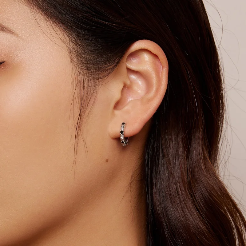 (imagem para) Brincos Argola Estilo Pandora Íris - SCE1605-BK - Visualizar 8