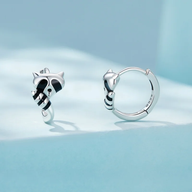 (imagem para) Brincos Argola Guaxinim Estilo Pandora - SCE1603 - Visualizar 2