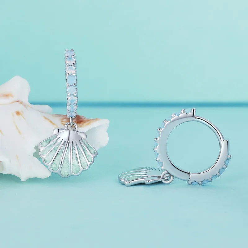 (imagem para) Brincos Argola Pandora Style Concha - BSE842 - Visualizar 2