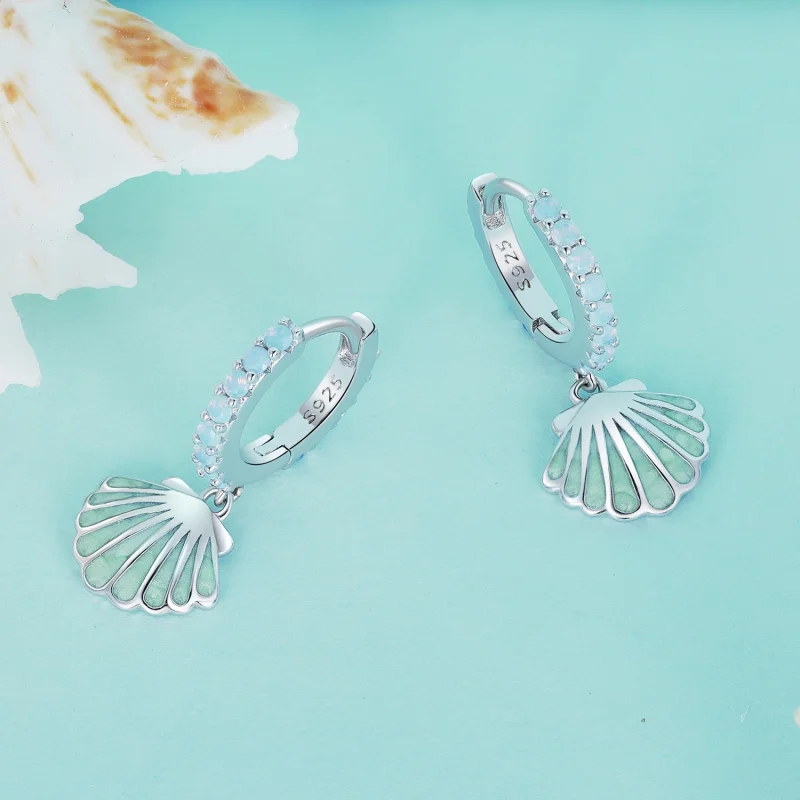 (imagem para) Brincos Argola Pandora Style Concha - BSE842 - Visualizar 3