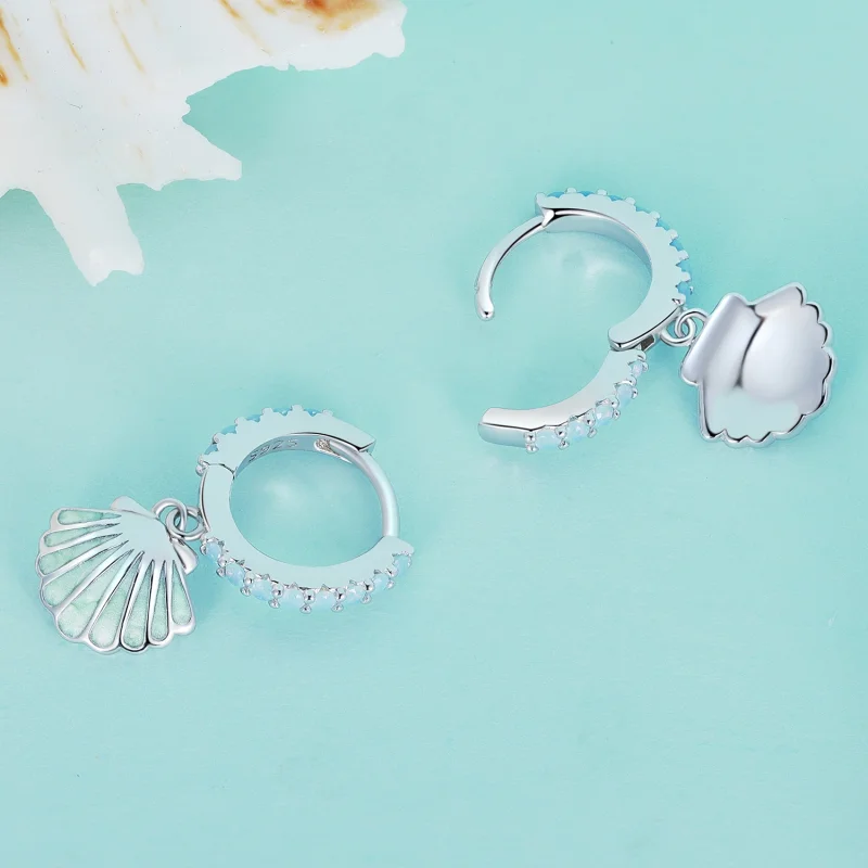 (imagem para) Brincos Argola Pandora Style Concha - BSE842 - Visualizar 4