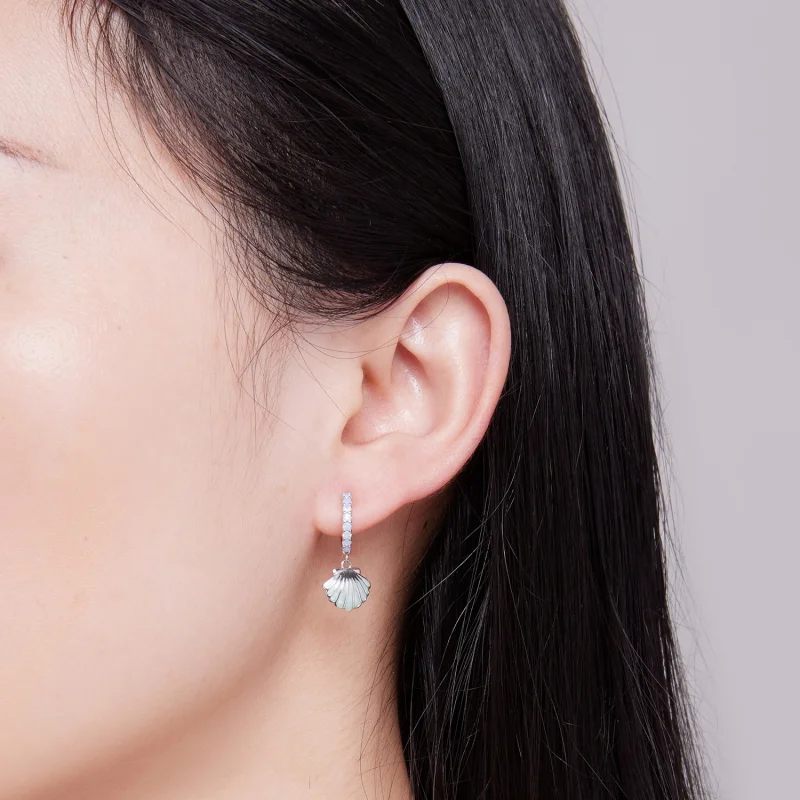 (imagem para) Brincos Argola Pandora Style Concha - BSE842 - Visualizar 5