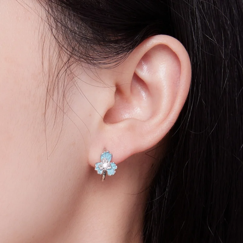 (imagem para) Brincos Argola Íris Azul Estilo Pandora - BSE843 - Visualizar 6