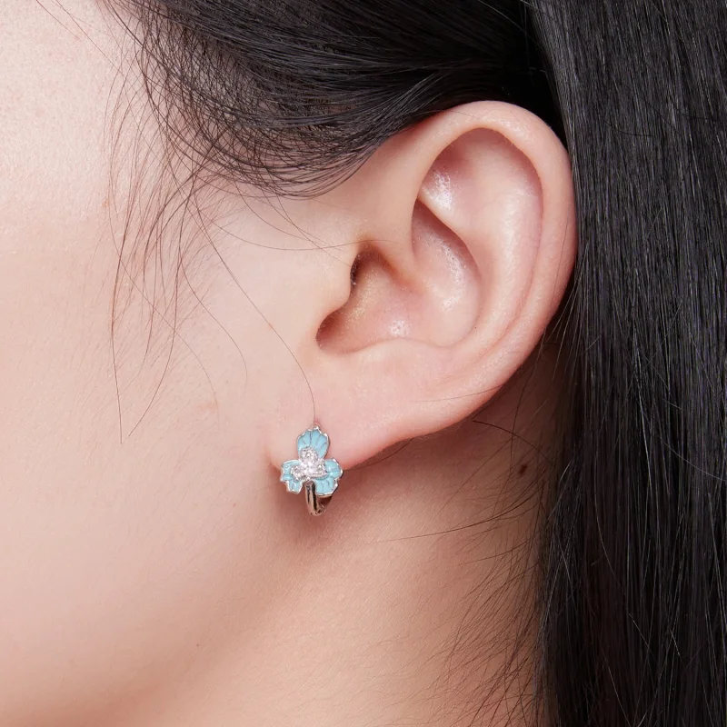 (imagem para) Brincos Argola Íris Azul Estilo Pandora - BSE843 - Visualizar 7