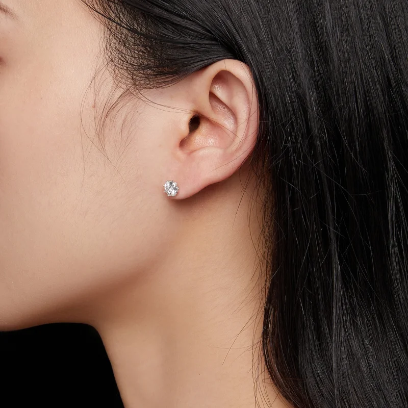 (imagem para) Brincos Argola Style Pandora com Moissanita 0,5 Quilates - MSE019-S - Visualizar 5