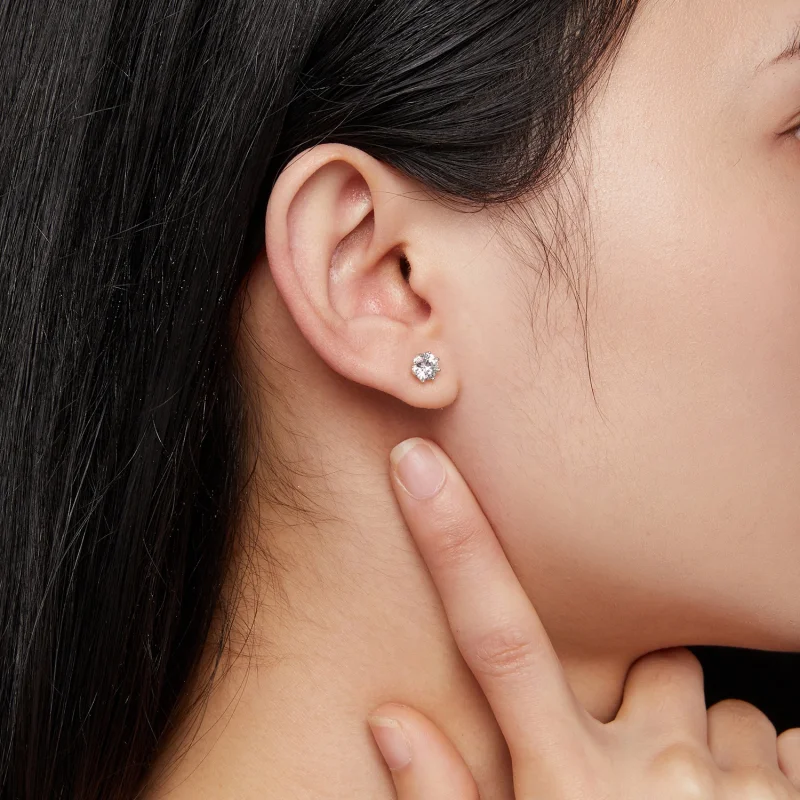 (imagem para) Brincos Argola Style Pandora com Moissanita 0,5 Quilates - MSE019-S - Visualizar 6