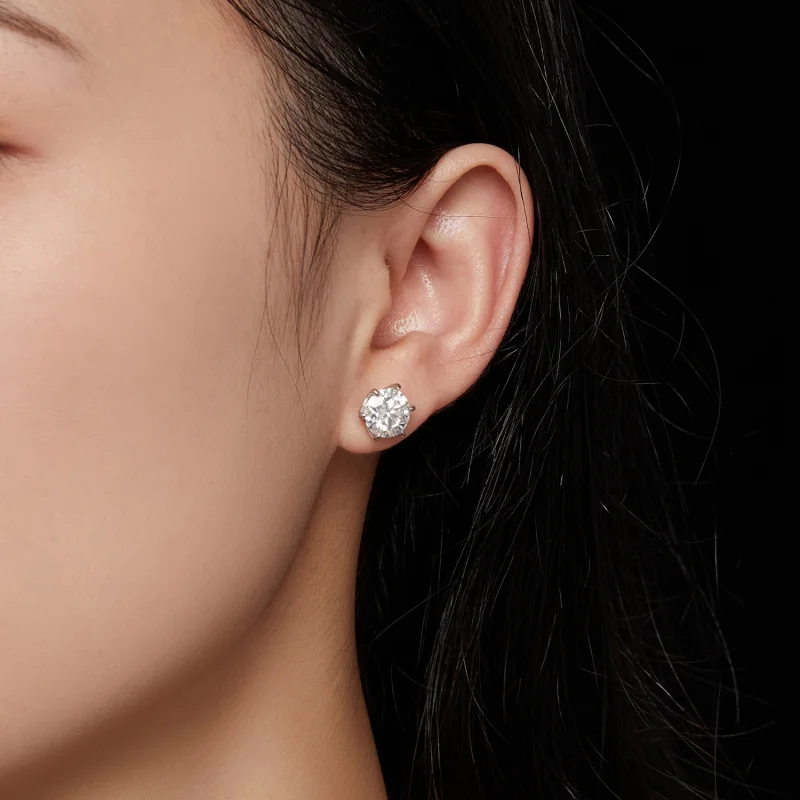 (imagem para) Brincos de Argola em Moissanita de 2 Quilates Estilo Pandora - MSE021-L - Visualizar 7