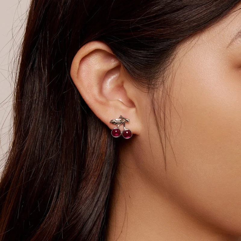 (imagem para) Brincos de Argola Estilo Pandora com Cereja - SCE1604 - Visualizar 5
