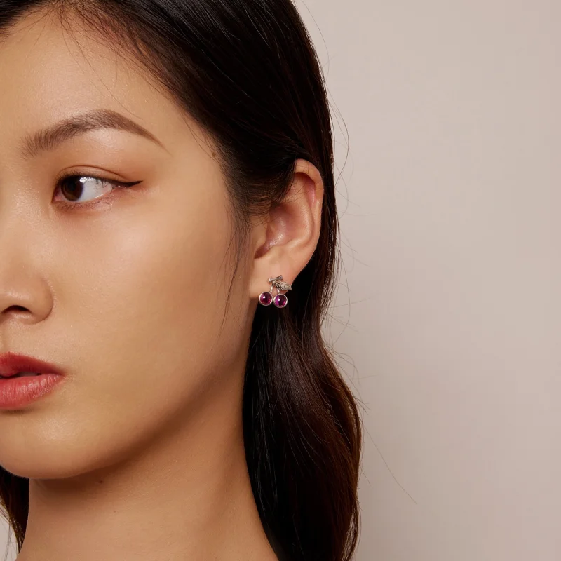 (imagem para) Brincos de Argola Estilo Pandora com Cereja - SCE1604 - Visualizar 6