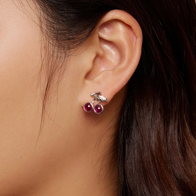 (imagem para) Brincos de Argola Estilo Pandora com Cereja - SCE1604 - Visualizar 7