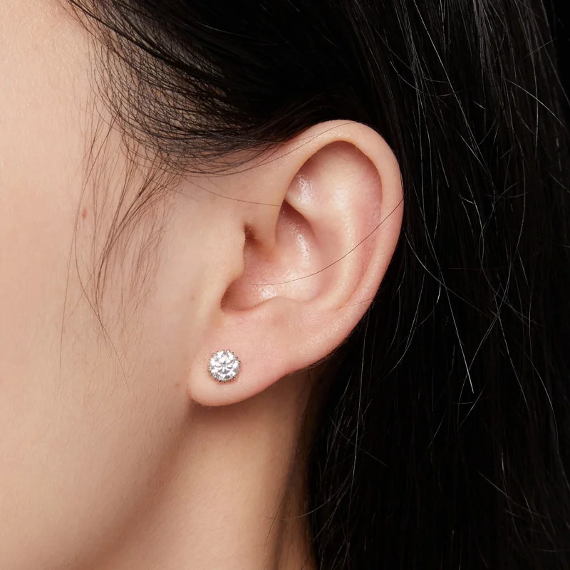 (imagem para) Brincos de Argola Estilo Pandora com Moissanita 0,5 Quilates - MSE020-S - Visualizar 4